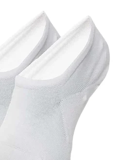 Lot de 2 paires de chaussettes basses en coton mélangé blanches coupe courte