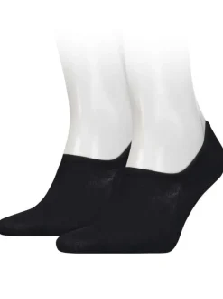 Lot de 2 paires de chaussettes basses en coton mélangé noires unies invisibles