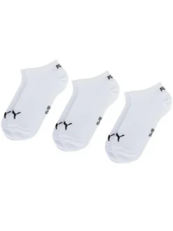 Lot de 3 paires de chaussettes basses en coton mélangé blanches unies avec logo