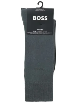 Lot de 2 paires de chaussettes hautes en coton noires et vertes unies