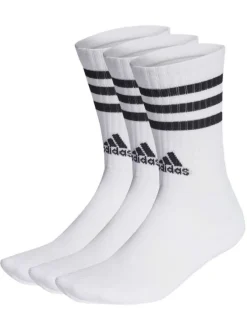 Lot de 3 paires de chaussettes hautes en coton blanc uni à logos noirs