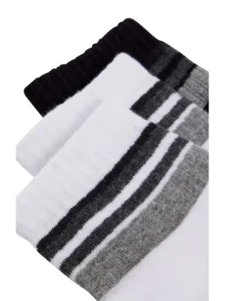 Lot de 3 paires de chaussettes basses en coton mélangé blanches unies