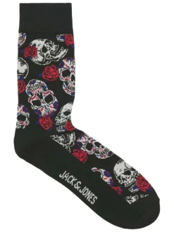 Lot de 3 paires de chaussettes noires avec des motifs et une coupe haute