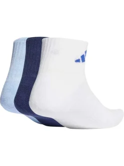 Lot de 3 paires de chaussettes basses bleues pourvues du logo de la marque