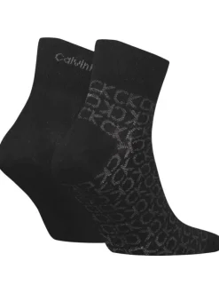 Lot de 2 paires de chaussettes noires une paire imprimée et une paire unie