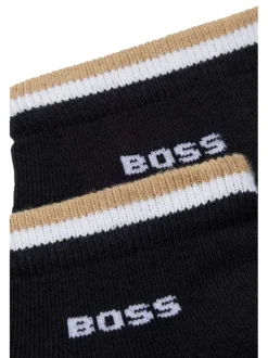 Lot de 2 paires de chaussettes basses en coton mélangé noires unies coupe courte