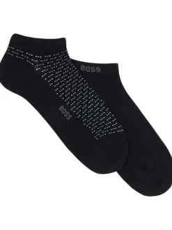 Lot de 2 paires de chaussettes en coton mélangé noires avec une paire à motifs