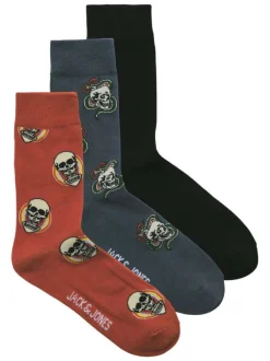 Lot de 3 paires de chaussettes hautes en coton mélangé multicolores imprimées