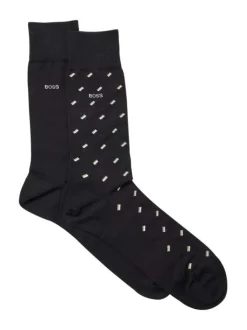 Lot de 2 paires de chaussettes hautes en coton mélangé noires coupe haute