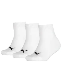 Lot de 3 paires de chaussettes Puma blanches en coton mélangé stretch unies logotypées
