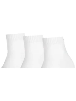 Lot de 3 paires de chaussettes Puma blanches en coton mélangé stretch unies logotypées