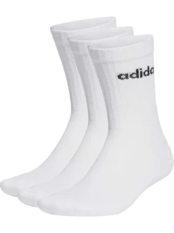 Lot de 3 paires de chaussettes mi-hautes en coton mélangé blanches unies