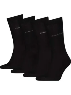 Lot de 4 paires de chaussettes hautes en coton mélangé noires unies