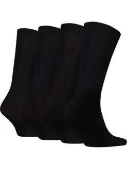 Lot de 4 paires de chaussettes hautes en coton mélangé noires unies