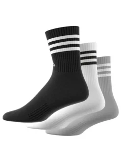Lot de 3 paires de chaussettes mi-hautes multicolores unies avec logo iconique