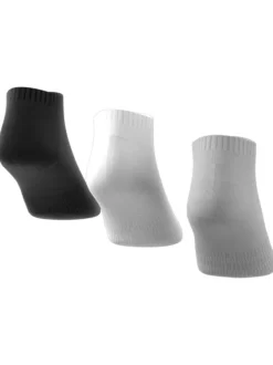 Lot de 3 paires de chaussettes basses, noirs, grises et blanches unies