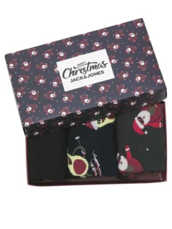 Lot de 3 paires de chaussettes hautes en coton mélangé bleues nuit imprimées