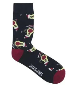 Lot de 3 paires de chaussettes hautes en coton mélangé bleues nuit imprimées