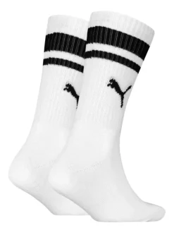 Lot de 2 paires de chaussettes hautes en coton mélangé blanches unies