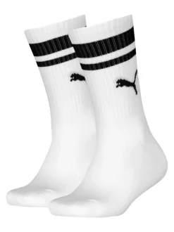 Lot de 2 paires de chaussettes hautes en coton mélangé blanches unies