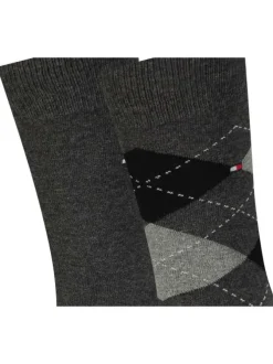 Lot de 2 paires de chaussettes hautes en coton anthracite