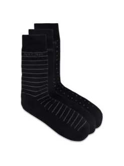 Lot de 3 paires de chaussettes JACARBO noires fantaisie