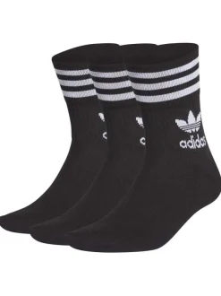 Lot de 3 paires de chaussettes hautes noires en coton mélangé fantaisie avec une coupe mi-haute