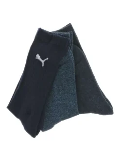 Lot de 3 paires de chaussettes marine en coton, taille haute avec logo imprimé