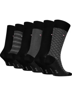 Lot de 6 paires de chaussettes noires fantaisie coupe haute
