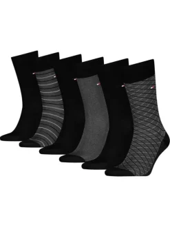 Lot de 6 paires de chaussettes noires fantaisie coupe haute