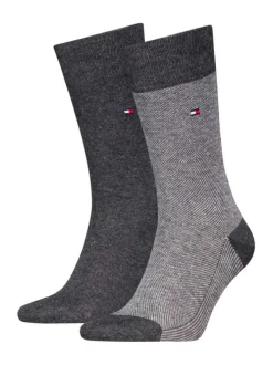 Lot de 2 paires de chaussettes hautes en coton mélangé anthracite coupe haute