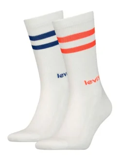 Lot de 2 paires de chaussettes sport blanches, coupe haute en coton mélangé