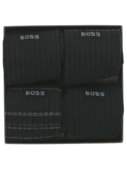 Lot de 4 paires de chaussettes hautes en coton mélangé noires unies