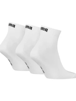 Lot de 3 paires de chaussettes mi-hautes blanches unies avec bord côte