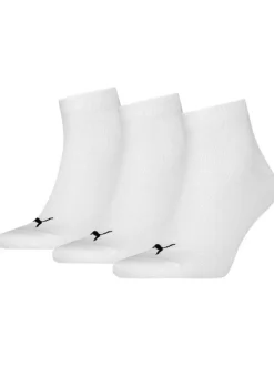 Lot de 3 paires de chaussettes mi-hautes blanches unies avec bord côte