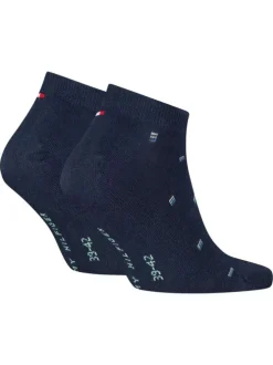 Lot de 2 paires de chaussettes hautes bleu marine en coton mélangé