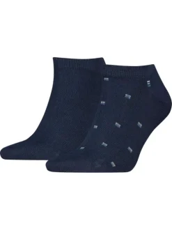 Lot de 2 paires de chaussettes hautes bleu marine en coton mélangé
