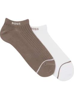 Lot de 2 paires de chaussettes en coton unies à coupe basse