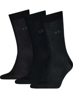 Lot de 3 paires de chaussettes hautes en coton mélangé noires unies