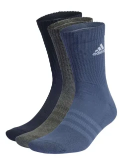 Lot de 3 paires de chaussettes multicolores rayées hautes et logo blanc