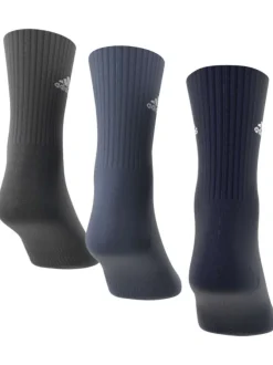 Lot de 3 paires de chaussettes multicolores rayées hautes et logo blanc