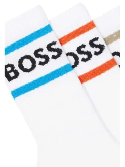 Lot de 3 paires de chaussettes hautes en coton mélangé blanches