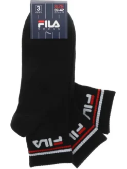 Lot de 3 paires de chaussettes noires mi-hautes à logo brodé sur la cheville
