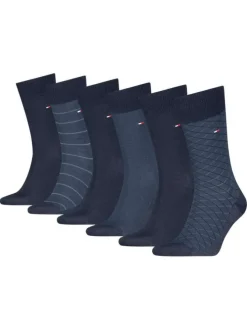 Lot de 6 paires de chaussettes marine fantaisie coupe haute