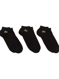 Lot de 3 paires de chaussettes basses en coton mélangé noires unies coupe courte