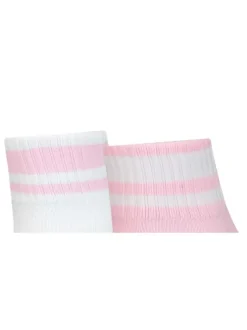 Lot de 2 paires de chaussettes basses en coton mélangé roses unies et blanches