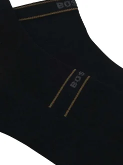 Lot de 2 paires de chaussettes basses en coton mélangé noires