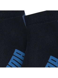 Lot de 2 paires de chaussettes basses en coton bicolore noires et bleues
