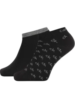 Lot de 2 paires de chaussettes basses noires avec imprimé de la marque