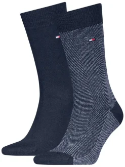 Lot de 2 paires de chaussettes en coton mélangé marine coupe haute